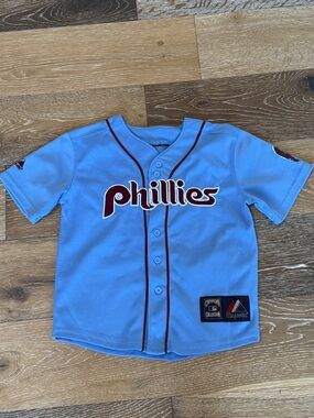 Majestic Phillies Kids Baseball Jersey - Victorino #8 - The Flyin’ Hawaiian!